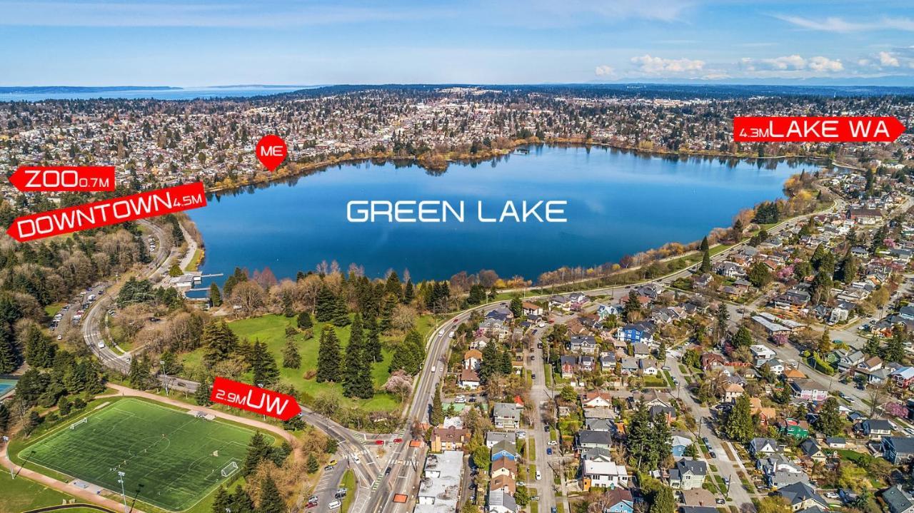 Green Lake 1St Line Home A With Central Air Conditioners Seattle Exteriör bild